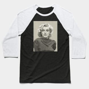 Marilyn Monroe Portrait Drawing Baseball T-Shirt